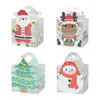 Present Wrap Christmas PVC Transparent Muffin Box Cake Carry Carry Decor for Home Xmas Ornament Navidad Party Candy