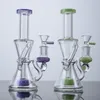 Ocean Shiping Klein Recycler Heady Glass Bongs Hookahs Showerhead Perc Percolator Oil Dab Rigs Water Pipes 4mm Thick With Bowl 14mm Female Joint