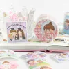 Gift Wrap Lovely Cartoon Girls Die Cut Adhesive Sticker Sealing Stickers Junk Journal Envelope Baking Wrapping Scrapbooking Labels