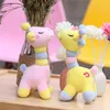 Simpatica giraffa peluche portachiavi con ciondolo 18 cm morbido cervo farcito animali del fumetto bambola bambino giocattoli per bambini regali di compleanno di Natale coppia