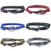 Braccialetti di collegamento Moda Corda multistrato Catena Paracord Bracciale Ancora Uomini per le donne Regalo Amo da pesca