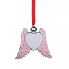 Sublimation Metal Christmas Decorations Blanks Angel Wings Ornaments Christmas Tree Pendants