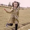 Coat Fashion Teens Girls Trench Korean Jacket Windbreak Coats for Child Lolita British Khaki Long Dust Outwear Clothes 2022