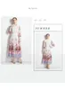 Kadın baskılı elbise uzun kollu butik gömlek elbise 2023 bahar sonbahar çiçek elbise üst düzey bayan tavır elbiseleri parti pist elbiseleri