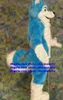 Bleu Blanc Longue Fourrure Furry Loup Costume De Mascotte Renard Husky Chien Fursuit Adulte Personnage De Dessin Animé Tenue Costume Marque L'occasion Grande Fête zx466