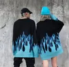 Men's Sweaters Knitted Blue Flame Sweater Gentle Japanese Thick Autumn And Winter 2022 Print Male Female Hip Hop Loose Couple Outfit