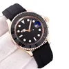 FANCY 7A Mens Watches Diver Series Watch Automatic Movement Brown Dial Rose Gold Ceramic Bezel Two-tone Inlaid Stainless Steel Ori294M