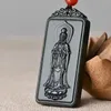 Anhänger Halsketten Boutique Natürliche Hetian Blaue Jade Schnitzerei Südsee Guanyin Echte Smaragd Halskette Herren Damen Mit Kette Exquisit