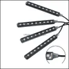 Led Strips Dhs20 Sets 12V Flexible Car Styling Rgb Led Strip Light Atmosphere Decoration Lamp Interior Neon With Controller Cigarett Dh4Ro