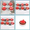 Kaarsen watermeloen fruit kaarsen paraffin wax verjaardag kaarsen 6pcs / lot home decor t2i53306 drop levering 2022 tuin dhtqr