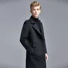 Herfst winter trench jas mannen knie lengte Britse slanke dubbele borsten Europa trend Casual Business dagelijkse wollen windjas