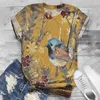 Kvinnors T-skjortor plus storlek Kvinnor Kort ärm 3D Animal Printed O-Neck Tops Tee Womens Women's Clothes