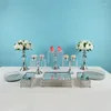 Bakeware Tools 10pcs/lot Silver Color Dessert Table Decoration Wedding Display Stand Cake Plate Metal Crystal Tray