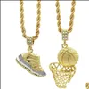 Collane con ciondolo Dobling Personalizzato Pennello grande Lettere corsive Targhetta Collana Cz Iced Out Nome ghiacciato personalizzato Otkh6