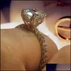 An￩is de casamento An￩is de casamento para mulheres Princesa Luxo Prop￵e j￳ias de noiva J￳ias c￺bicas de zirc￴nia redonda Moda de pedra Bijoux 210 dhjx9