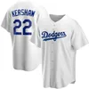 Maillots de baseball cousus Kershaw 22 Clayton Bauer 27 Trevor Jersey Retro Noir Blanc Bleu Blanc Sans numéro Nom pour homme Taille S-XXXL