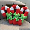 Dog Toys Chews Dog Toys Chews Christmas Crutch Shape Plush Squeaker Chew Sound Toy For Puppy Cat Training Products Squeaking Drop Dhu0q