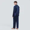 Men's Sleepwear Luxury True Real Pure Mulberry Silk Pajamas High Quality Men 2 Pieces Set With Long Sleeve Trousers Male Soft Home Wear