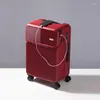 Suitcases 20 Inch Suitcase Travel Luggage Front Open Box With USB Charging Port Small Boarding Carry On Trolley