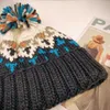Beanie/Skull Caps Fashion Cute Print Brodery Beanies Hats för kvinnor Män Winter Wool Warm Pur Pompom Baggy Knit Hat Caps Gorros Invierno T22102020