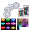 Nattljus LED RGB Submersible Lamp IP65 Battery Operated Light Mticolor Changing Underwater Pool Lights with Remote Control f￶r W DHulc