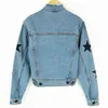 Frauenjacken Hohe Qualität Sexy Star Print Denim Jacke Mantel Frauen Frühling Casual Stand Jeans Oberbekleidung Weibliche Basic 2022