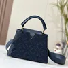 Klassieke Capucines Handtas Portemonnee Tote Bag Vrouwen Crossbody Tassen Echt Leer Mode Geborduurde Letter Verwijderbare Brede Band 1854 Nummer twee Maat