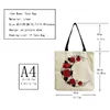 Evening Bags Shopper Bag Portable Red Rose Blue Floral Print Fashion High Capacity Shoulder Women Customizable Handbags Outdoor