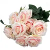 Decorative Flowers 10 Heads Rose Artificial Flower French Silk Bouquet For Wedding Home Party Decoration Fake Fall