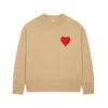 Homens e mulheres suéteres novas camisadas de suéter de marca de moda camisetas de malha de manga comprida Bordado francês amis coração redondo malha de malha de pescoço suéter