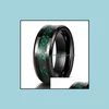 Fedi nuziali Fedi nuziali Tigrade 8Mm Tungsten Black Ring For Men Celtic Dragon Inlay Red/Green Mens Bands Uomo Comfort Fit Taglia 7- Dhc5F