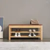 Clothing Storage Display Long Shoe Rack Shelf Design Solid Wood Entrance Nordic Household Entryway Bench Sapateiras Living Room HX50XG