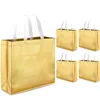 Laser Non-Woven Shiny Shopping Aluminized Tote Bags Customized Glossy Reusable Shop Bags