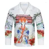 M￤ns avslappnade skjortor 2022 modebrev tryck f￶r m￤n hip hop shirt harajuku t l￥ng￤rmad h￶stman camisas