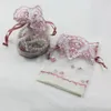 Emballage cadeau dentelle broderie avec fleur élégant sac à cordon sacs de bonbons mariage et fête personnalité faveur stockage