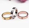 Anillo de anillo de banda clásico de alta calidad para mujeres amantes de la mujer Anillos de 3 colores Anillos de pareja de acero inoxidable