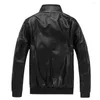 Мужские куртки прохладный модный чистый цвет гладкий пиджак на молнии осень мужской мотоцикл твердый для ежедневного износа