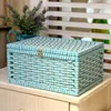 Rattan belt buckle storage basket table top covered snacks storage underwear sundries3997983