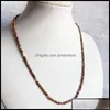 Correntes M Facetado Red Brechiated Jasper Colar Colar Shiny Natural Chain Chaker Mother Filha Droga Drop 2 Ot7Kz