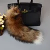 Portachiavi Cordini Grande catena di coda Pompon Nappa Ciondolo borsa Anello da donna Fluffy Vera catena di pelliccia Regali di supporto per ragazza affascinante 221024