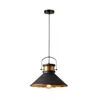 Pendant Lamps Europe Simple Industrial Lights Parlor Study Dining Room Hanging Painted Black Metal LED Bulbs Lustre Home Decor