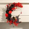 Flores decorativas Halloween Porta da frente Wrinal
