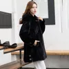 Women's Fur Elegant Women Winter Coat Female Vogueable Hooded Thick Warm Jacket Lady Plus Size Loose Faux Coats G219