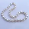 Andra hängen 13-15 mm naturlig pärltröja fin smycken cirkel nära äkta starkt ljus halsband skal pärlhalsband runda