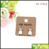 Tags Prix Carte Emballage Bijoux4X4Cm Papier Kraft Mti-Motif Boucle D'oreille Avec Tenir Boucles D'oreilles Suspendues Oreille Stud Bijoux Otiwo