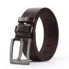 Belts Simple Pin Buckle Pu Leather Belt Men's Fashion Casual Business Jeans Decorative Girdle Luxury Black Youth Waistband