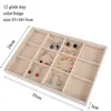 Jewelry Boxes Fashion Beige Storage Box Holder Necklaces Rings Earrings Pendants For Women Stand Series Velvet Tray L221021