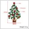 Toptan Renkli Kristal Rhinestone Noel Ağacı Pin Broş Noel Hediyeleri Takı Moda Giyim Broşları