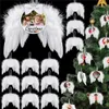 Warmteoverdracht Angel Wings Ornament Christmas Decoration veren hanger ronde aluminium plaat diy kerstboom hangende tag