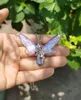 Catene Fata bluviola - Collana al quarzo Gioielli Fairycore Regalo di fantasia stregata per lei - Ciondolo a farfalla placcato in argento